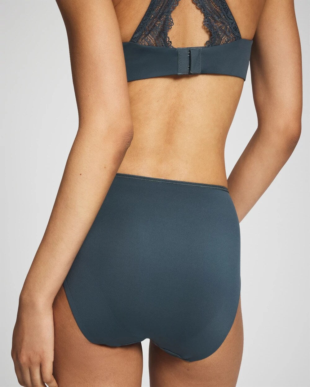 PETROL - Tummy High-Leg Brief Panty with Lace | Soma