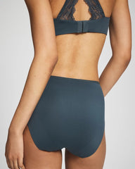 PETROL - Tummy High-Leg Brief Panty with Lace | Soma