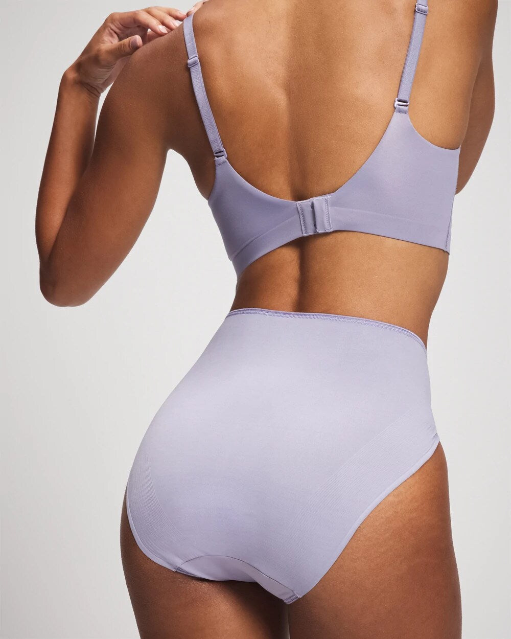 LAVENDER CLOUD - Tummy High-Leg Brief Panty with Lace | Soma