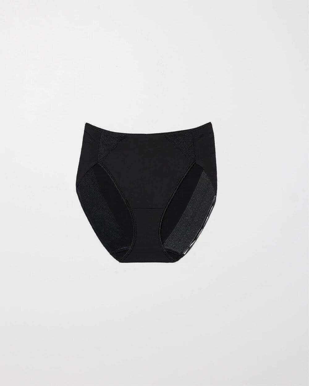 BLACK - High-Leg Brief Panty with Lace | Soma
