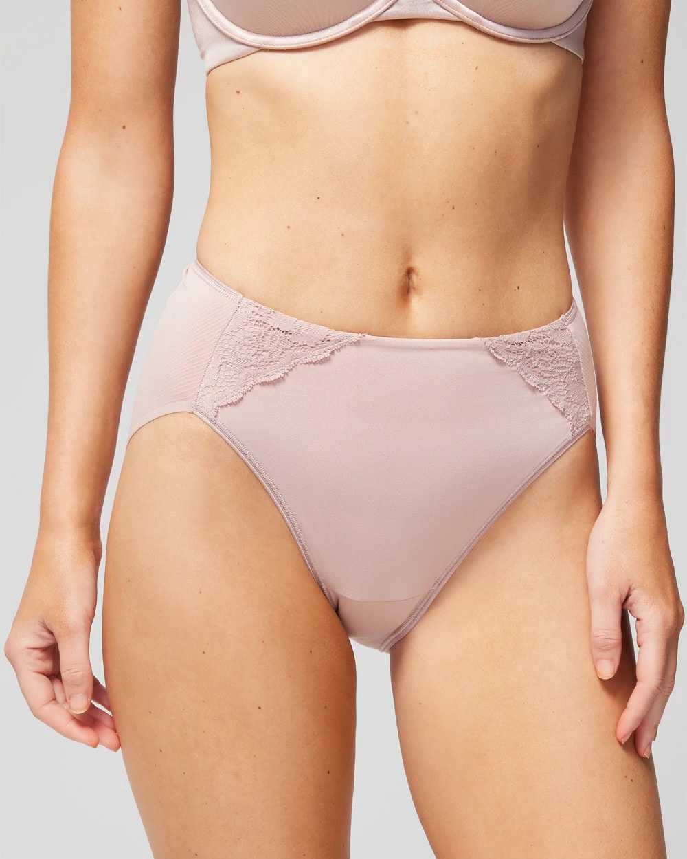 ADOBE ROSE - High-Leg Brief Panty with Lace | Soma
