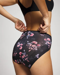 FLORAL DREAMS BLACK MINI - High-Leg Brief Panty | Soma