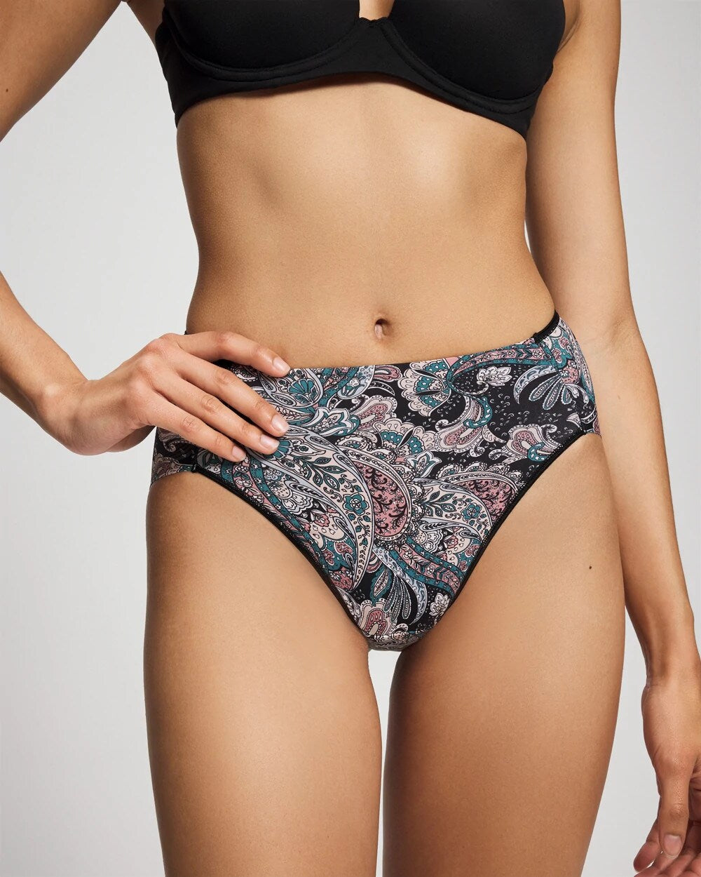 REGAL PAISLEY BLACK MINI - High-Leg Brief Panty | Soma