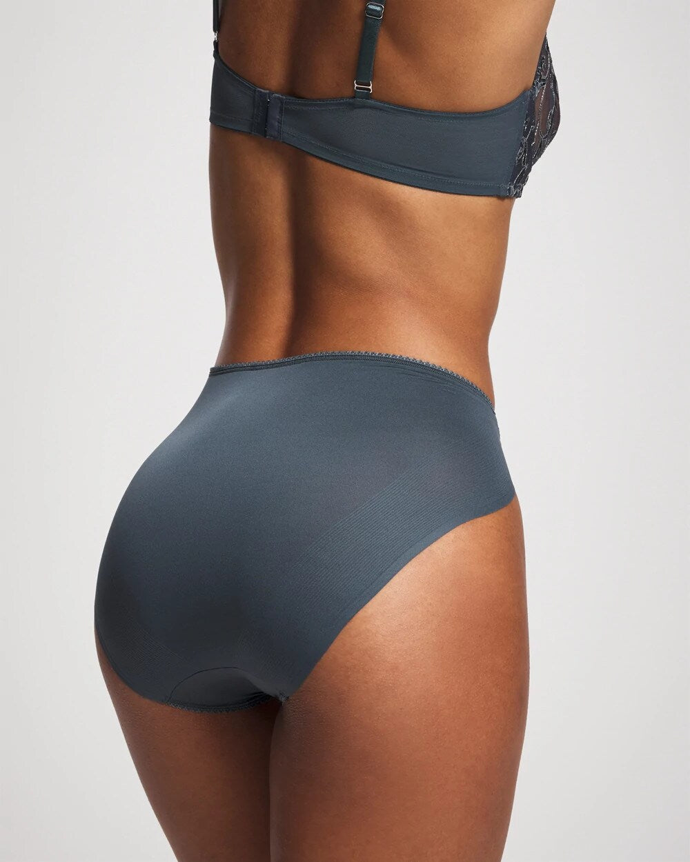 PETROL W GREEN MIST - High-Leg Brief Panty with Sensuous Lace | Soma