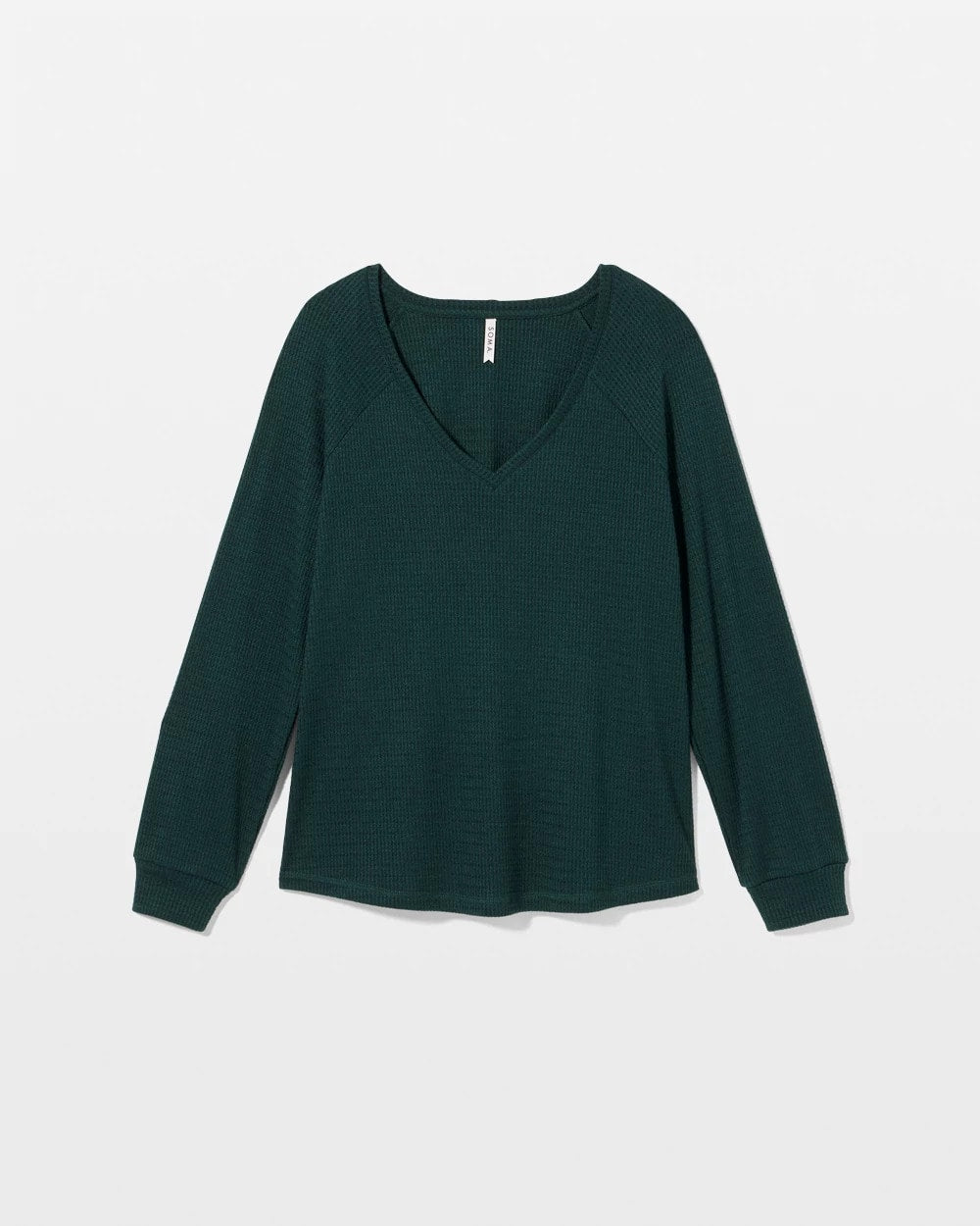 GREEN JOLIE - Cozy Waffle Long Sleeve V-Neck Pajama Top | Soma