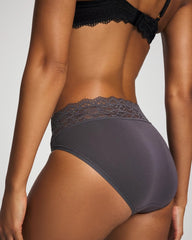 GRAY INK - High-Leg Panty with Enchanting Lace | Soma