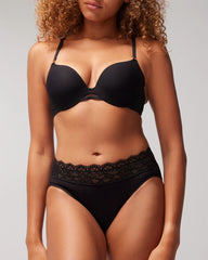 BLACK - High-Leg Panty with Enchanting Lace | Soma