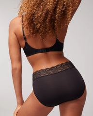 BLACK - High-Leg Panty with Enchanting Lace | Soma