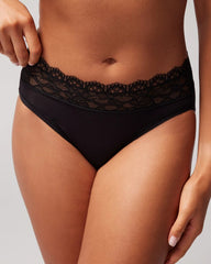 BLACK - High-Leg Panty with Enchanting Lace | Soma