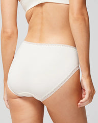 IVORY - Cotton High-Leg Brief Panty with Lace Trim | Soma