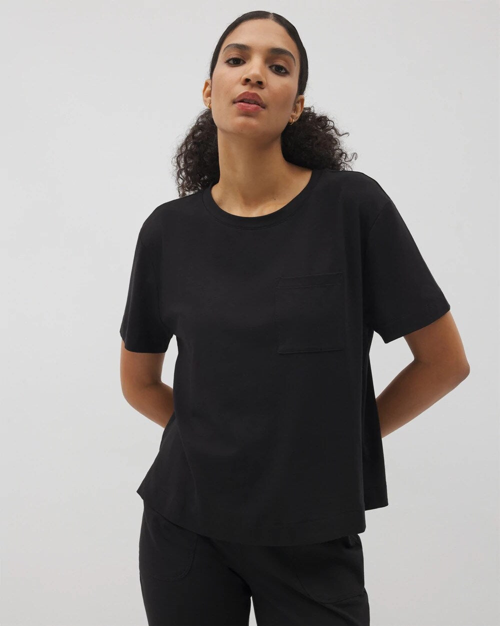 BLACK - Short-Sleeve Pocket Pajama Tee | Soma