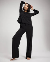 BLACK - Most Loved Cotton Long Sleeve Pajama Tee | Soma
