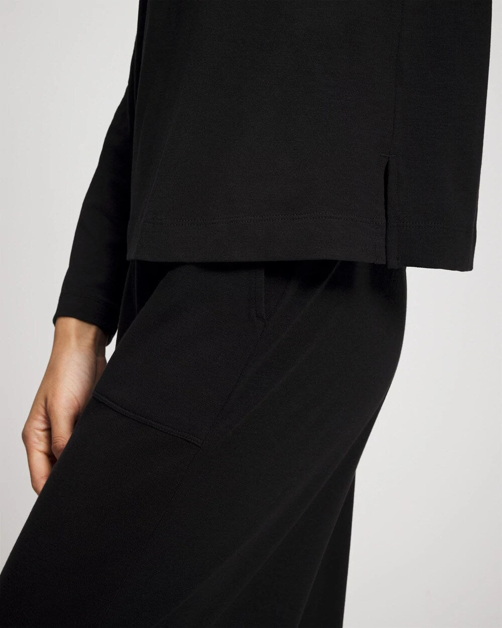 BLACK - Most Loved Cotton Long Sleeve Pajama Tee | Soma