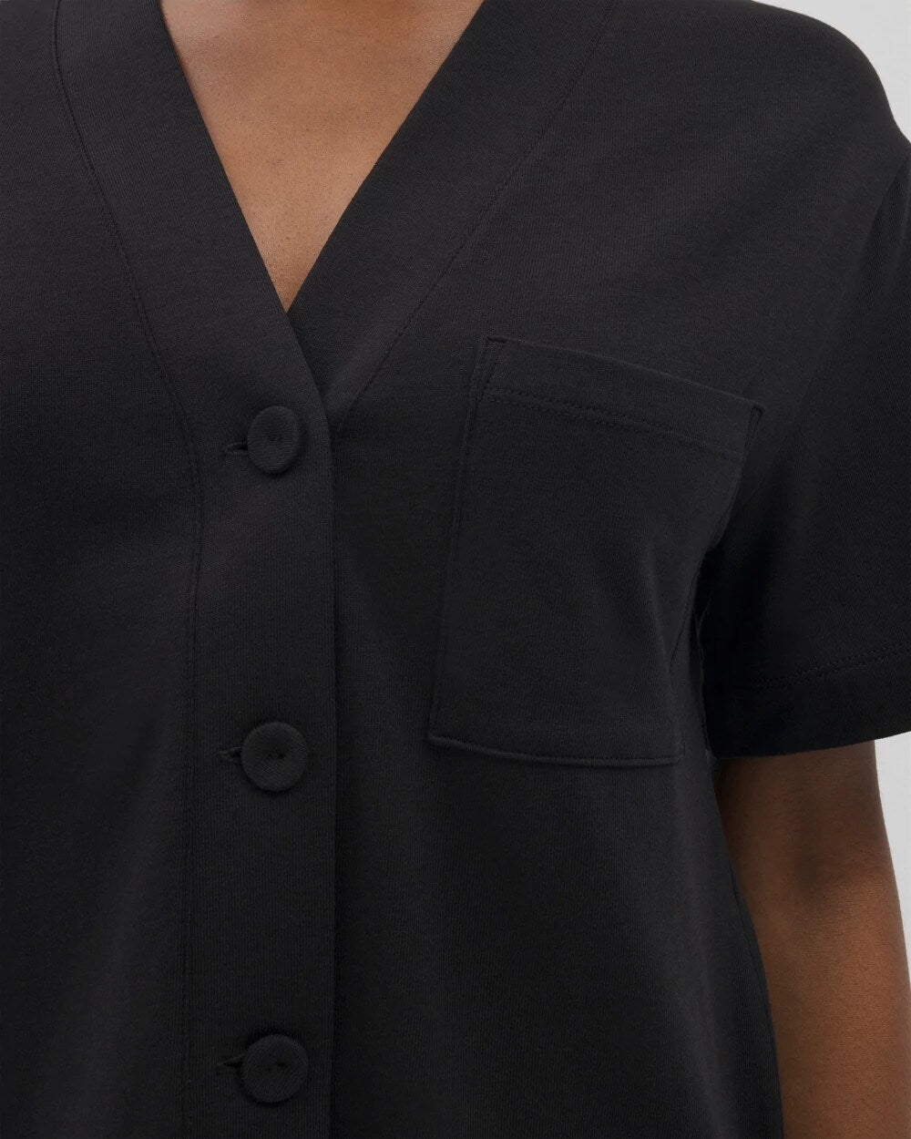 BLACK - Button-Front Pajama Tee | Soma