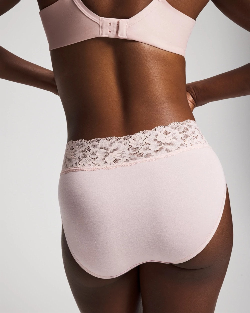 PRETTY PINK GOLD FOIL - Embraceable High-Leg Brief Panty with Super Soft Signature Lace | Soma