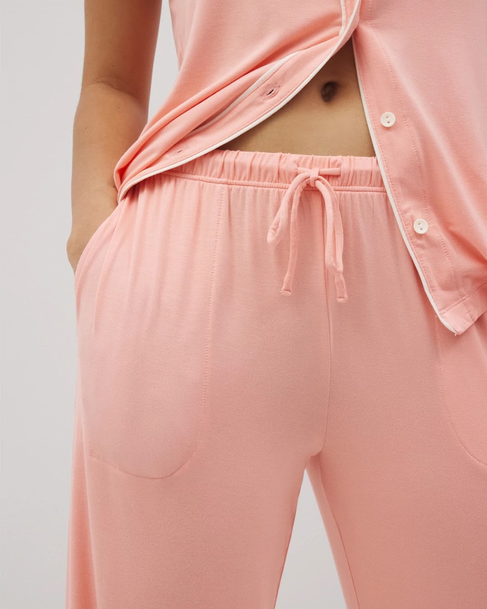PALOMA GLOW - Solid Piped Pajama Pants | Soma
