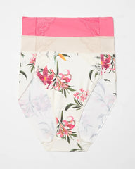 CAMELLIA ROSE MULTIPACK - High-Leg Brief Panty with Lace 3 Pack | Soma