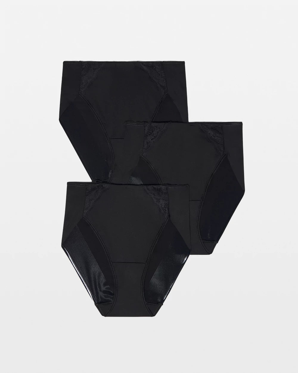 BLACK MULTI PACK - High-Leg Brief Panty with Lace 3 Pack | Soma