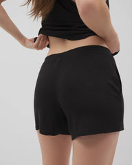 BLACK - Lightweight Rib Knit Pajama Shorts | Soma