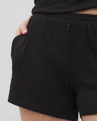 BLACK - Lightweight Rib Knit Pajama Shorts | Soma