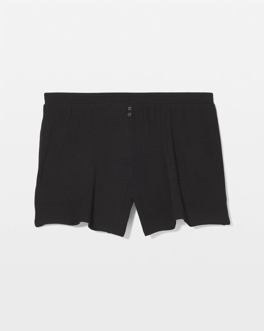 BLACK - Lightweight Rib Knit Pajama Shorts | Soma