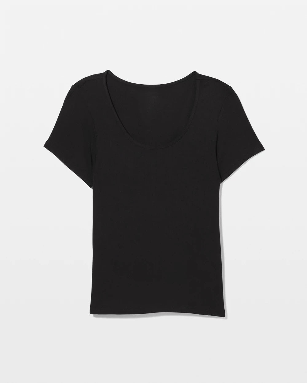 BLACK - Lightweight Rib Knit Short Sleeve Pajama Tee | Soma