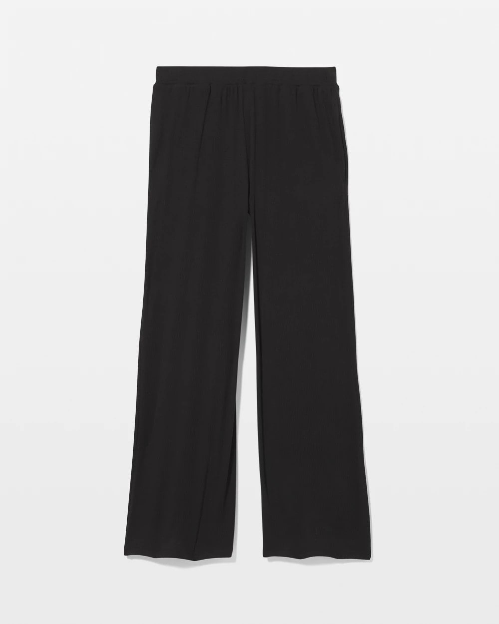 BLACK - Lightweight Rib Knit Wide Leg Pajama Pants | Soma
