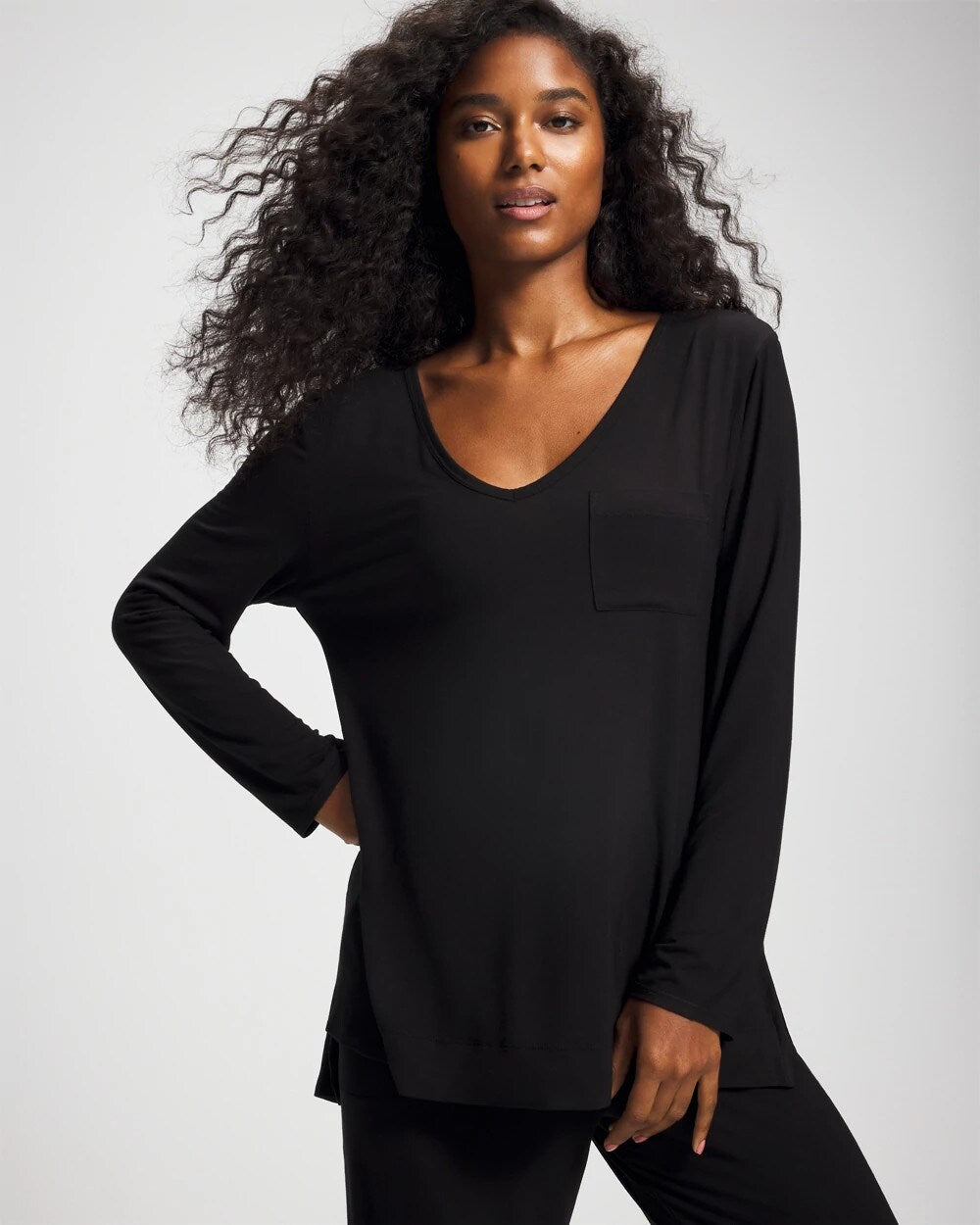 BLACK - Long Sleeve Pajama Tee | Soma