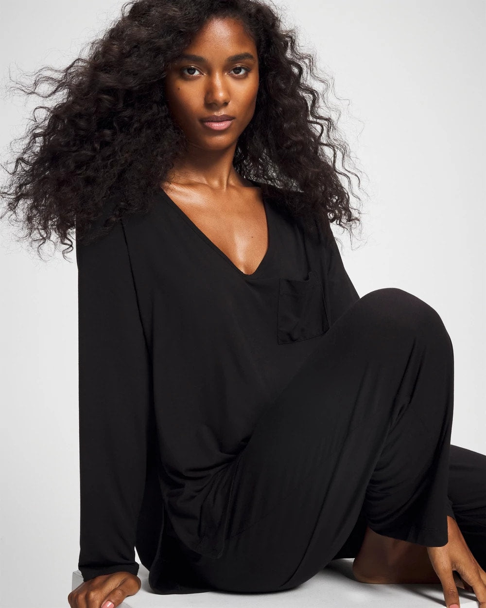 BLACK - Long Sleeve Pajama Tee | Soma