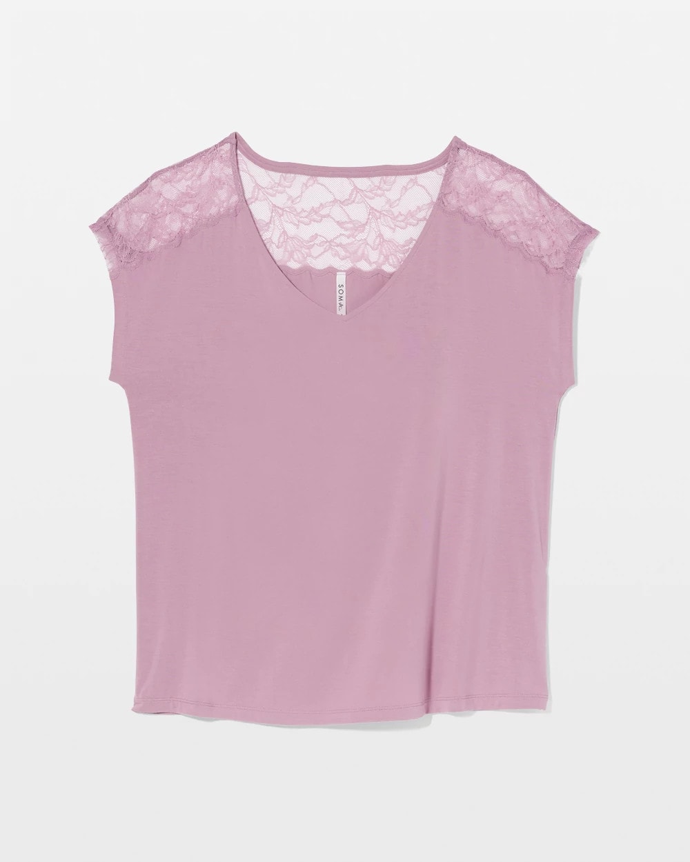 LILAC WINE - Short Sleeve Lace Pajama Tee | Soma