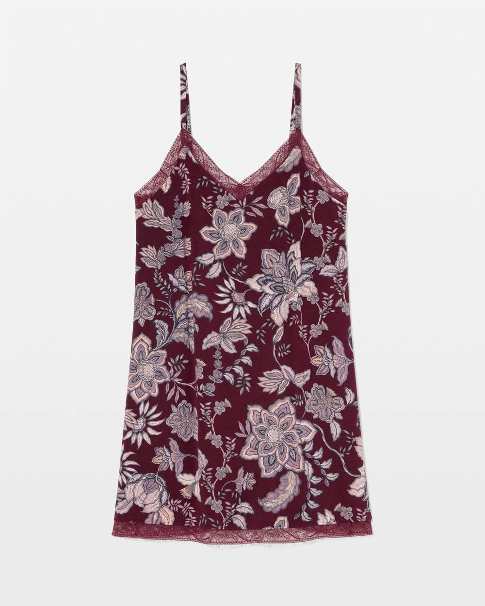 PAISLEY SPLENDOR PLUM - Lace Trim Chemise | Soma