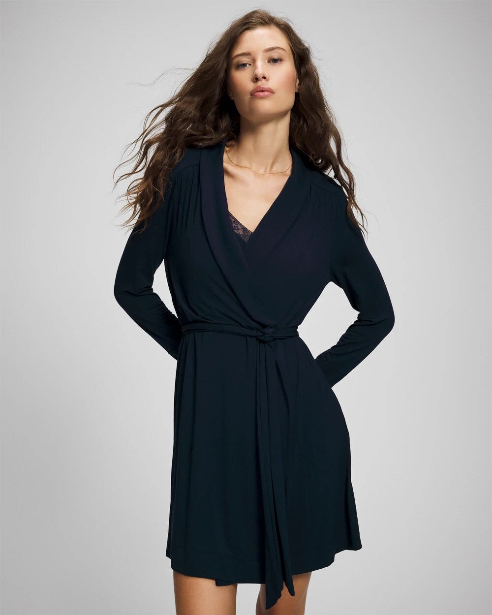 NIGHTFALL NAVY - Short Robe | Soma