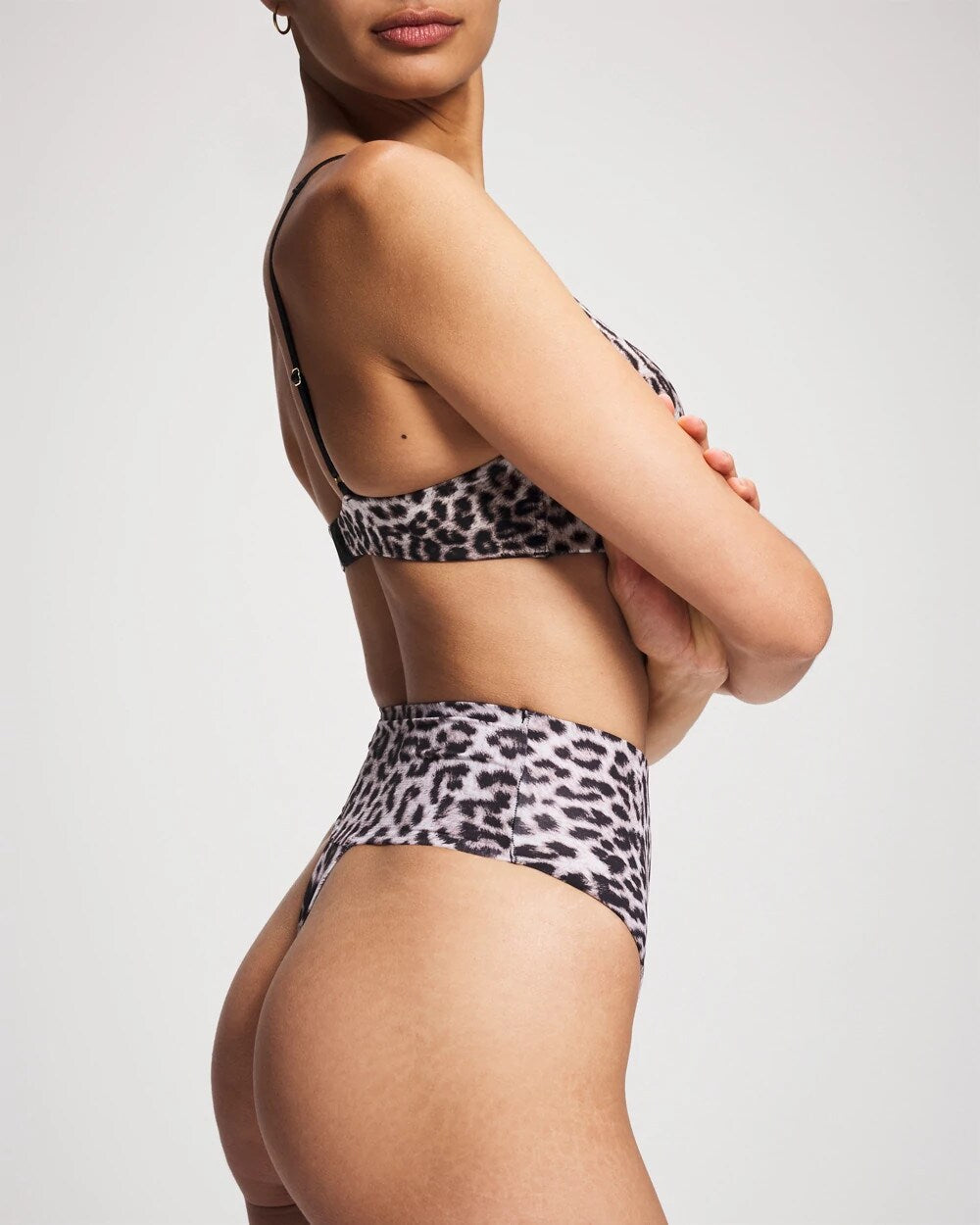 DIVINE LEOPARD MINI TAUPE - Tummy High-Waist Thong Panty | Soma