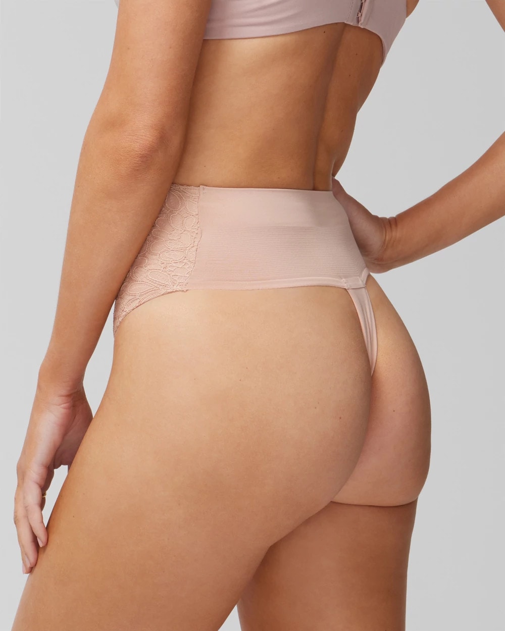 HUSH - High-Waist Thong Panty With Lace | Soma