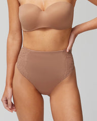 WARM SIENNA - High-Waist Thong Panty With Lace | Soma