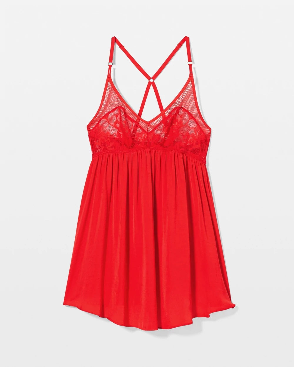 DARE ME RED - Satin Babydoll Chemise | Soma