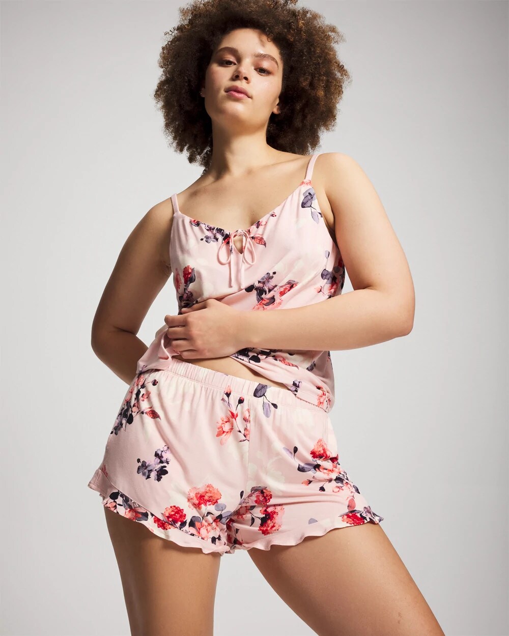 FLORAL DREAMS PINK BLUSH - Ruffle Pajama Shorts | Soma