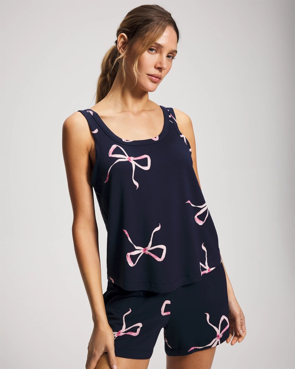 BELOVED BOWS GRAND NAVY - Pajama Tank | Soma