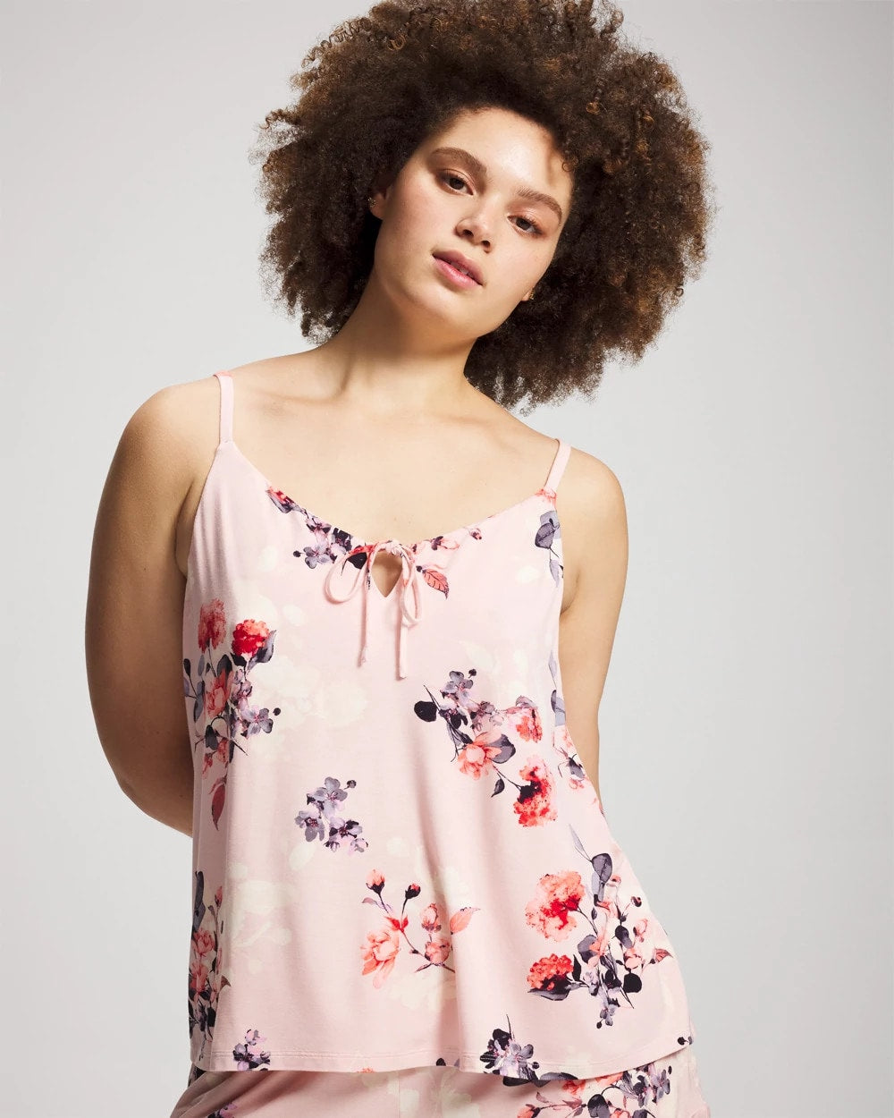 FLORAL DREAMS PINK BLUSH - Tie Front Camisole | Soma