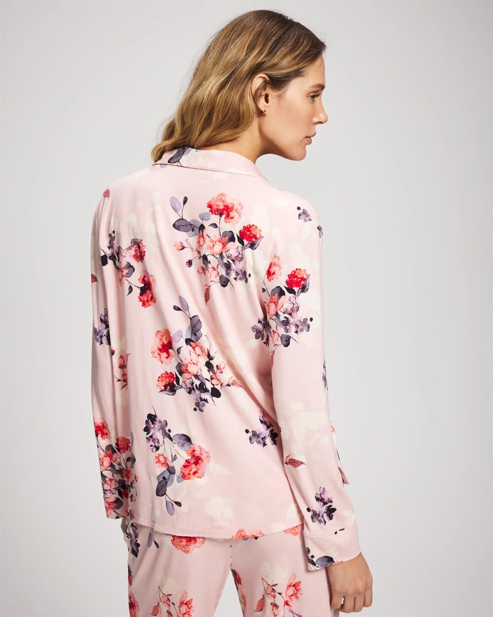 FLORAL DREAMS PINK BLUSH - Long Sleeve Notch Collar | Soma
