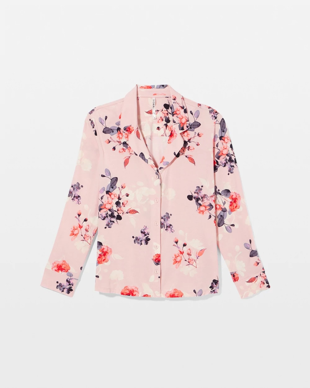 FLORAL DREAMS PINK BLUSH - Long Sleeve Notch Collar | Soma