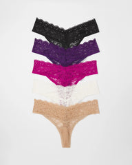 MAJESTIC PURPLE MULTIPACK - Thong Panty with Enchanting Lace 5 Pack | Soma