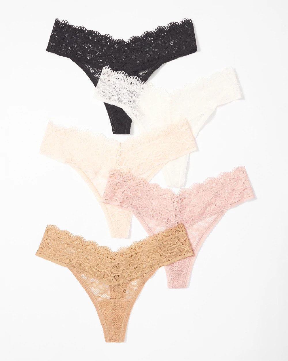 BASIC MULTI PACK - Thong Panty with Enchanting Lace 5 Pack | Soma