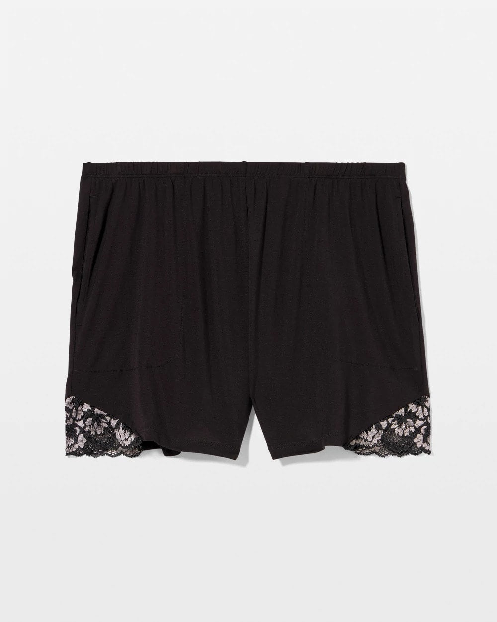 BLACK - Lace Trim Shorts | Soma