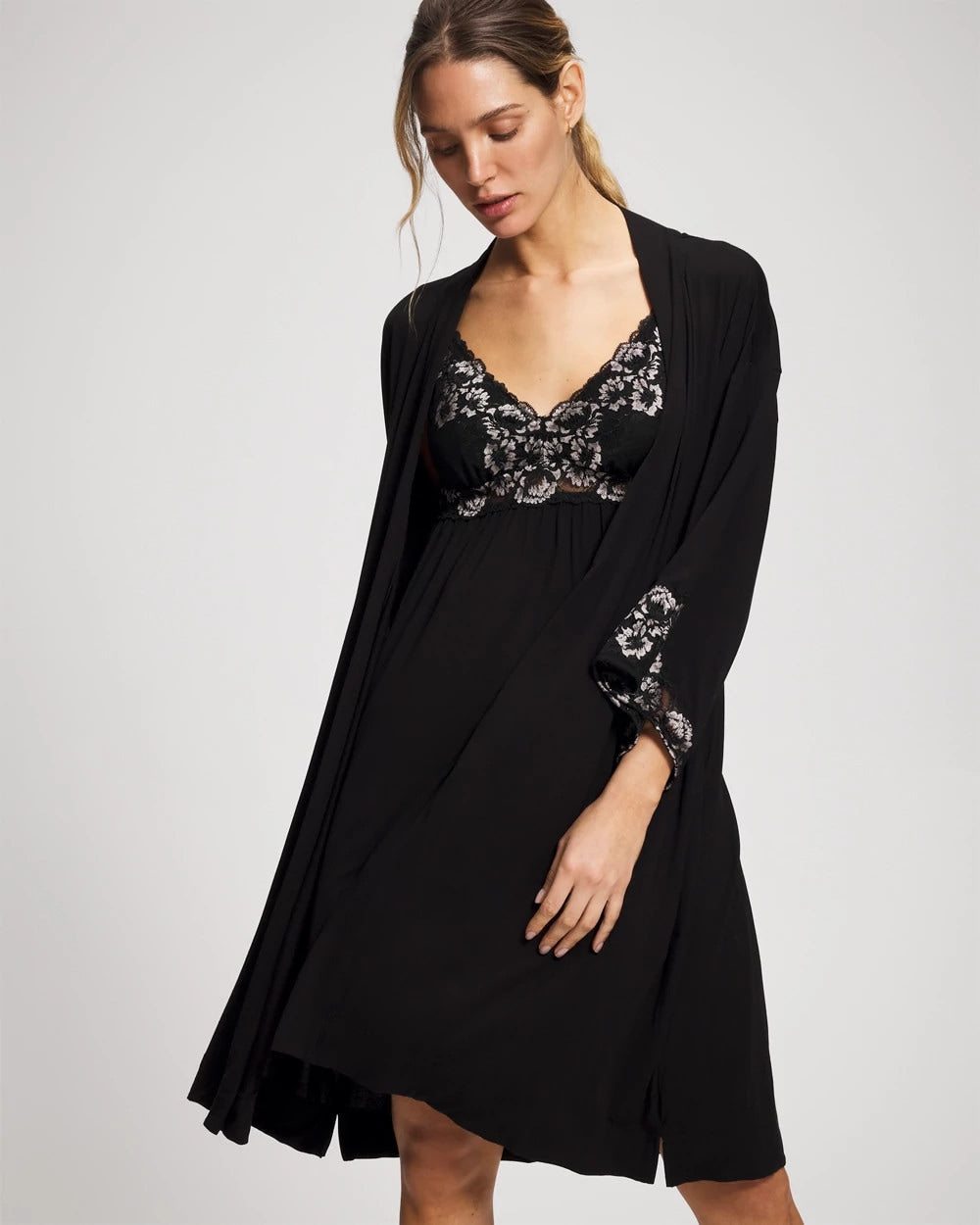 BLACK - Lace Robe | Soma
