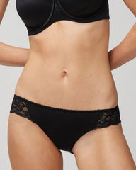 BLACK - Bikini Panty with Lace | Soma