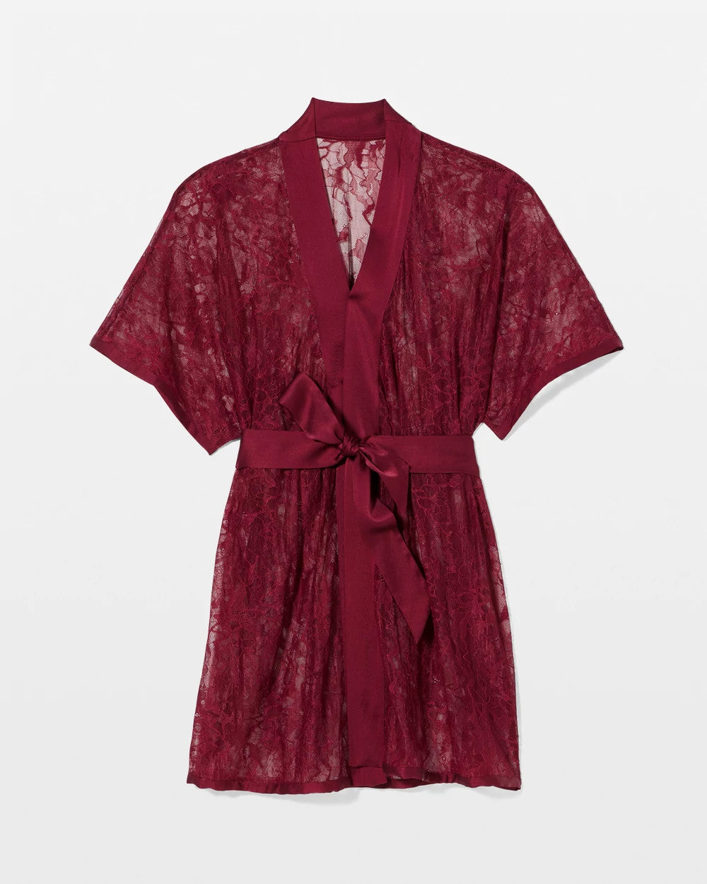 RED VELVET - Lace And Silk Robe | Soma