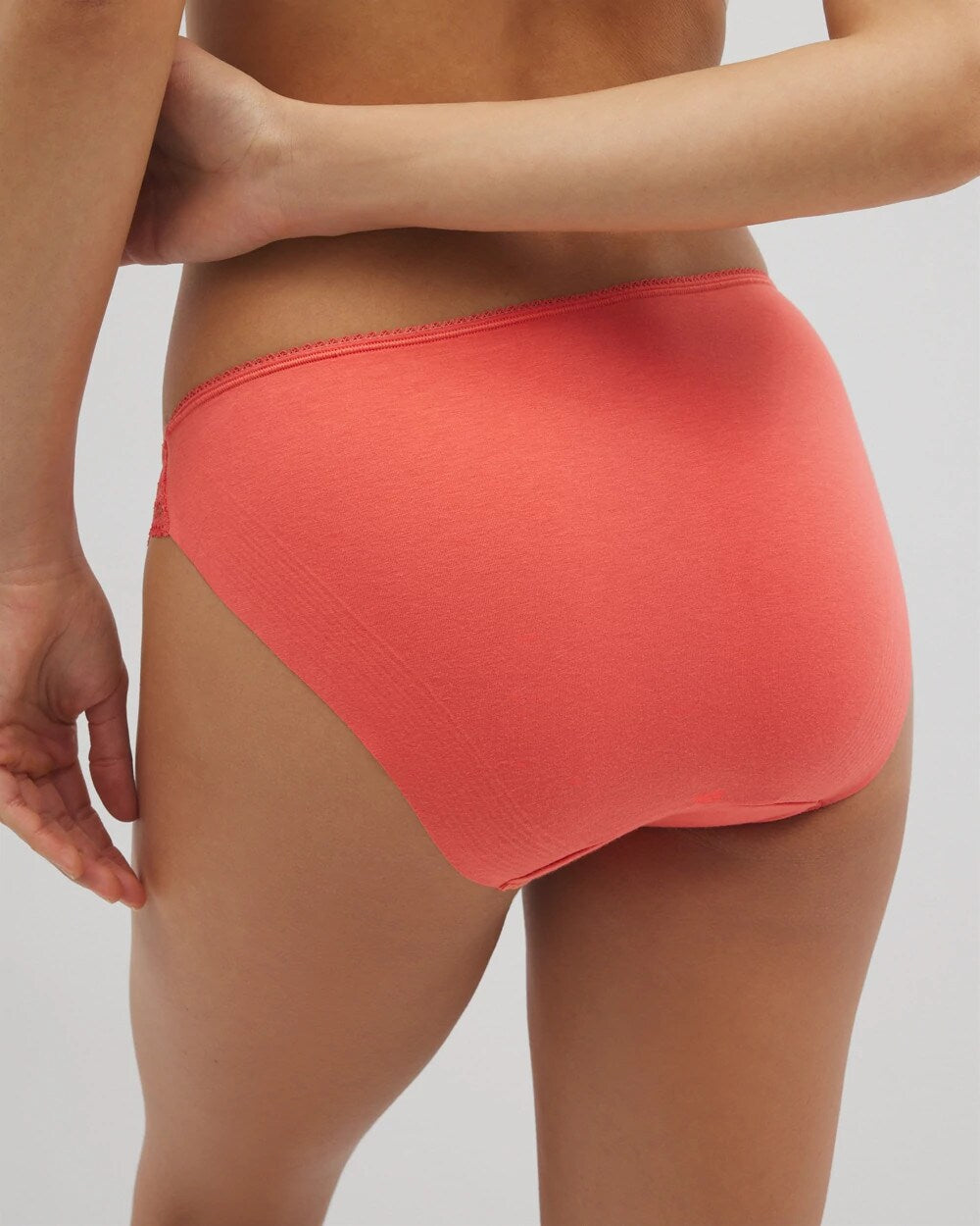 DEEP SEA CORAL - Cotton Blend Bikini Panty with Lace | Soma
