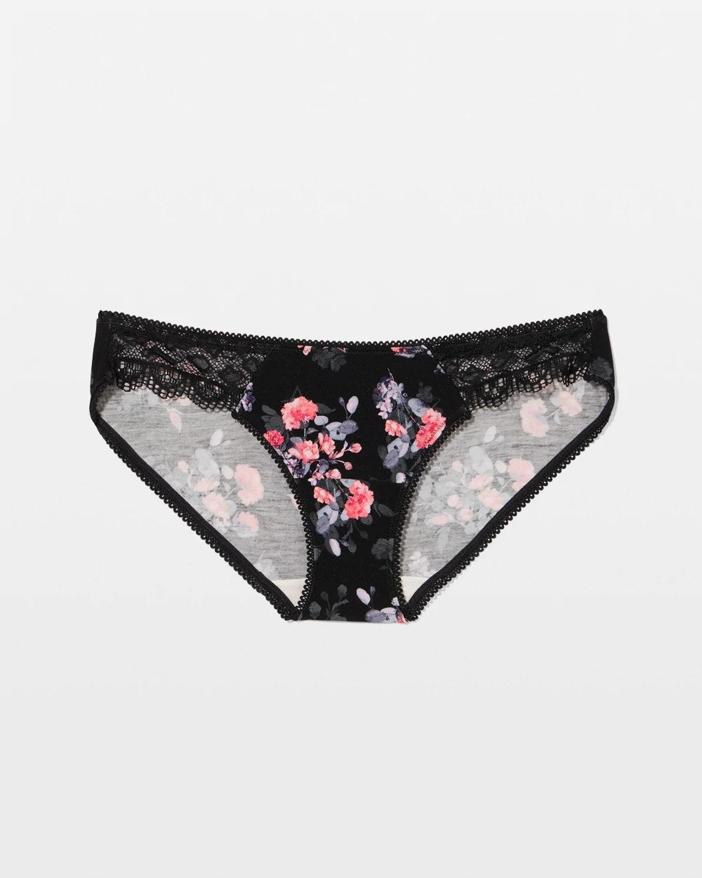FLORAL DREAMS BLACK MINI - Bikini Panty with Lace | Soma