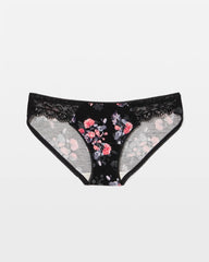 FLORAL DREAMS BLACK MINI - Bikini Panty with Lace | Soma
